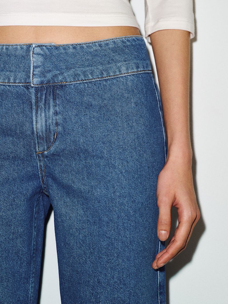 Faxa Kat Low Rise Straight Cropped Jeans - Image 3