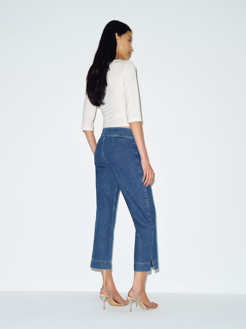 Faxa Kat Low Rise Straight Cropped Jeans - Image 4