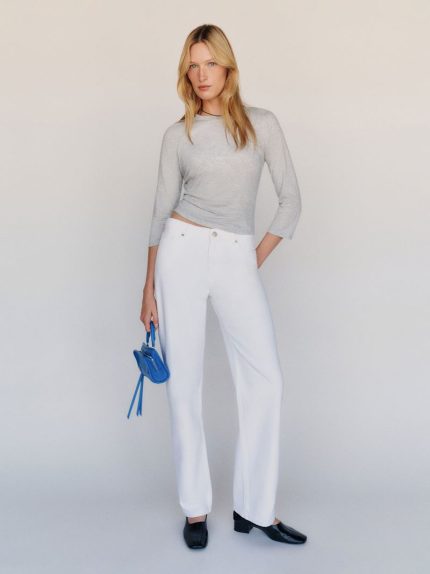 Optic White Charlee Low Rise Straight Leg Jeans