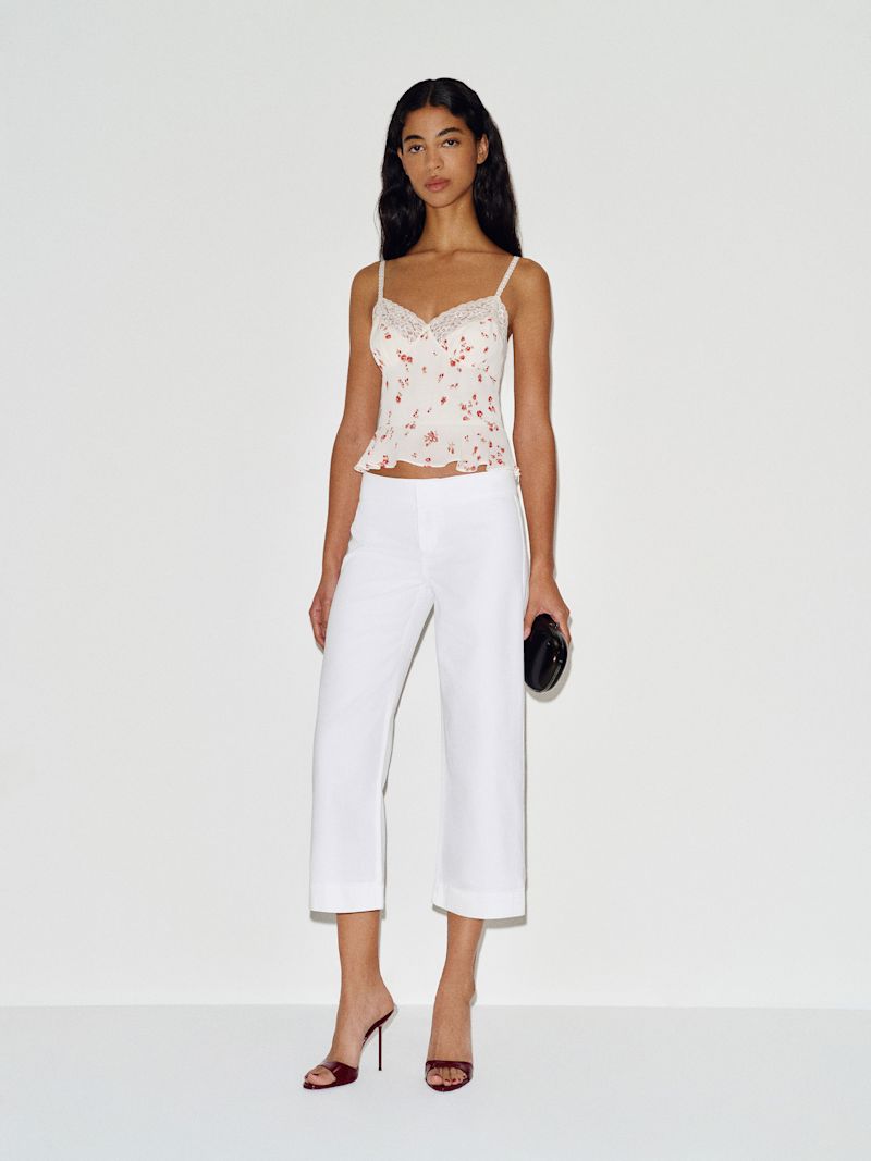 Optic White Kat Low Rise Straight Cropped Jeans