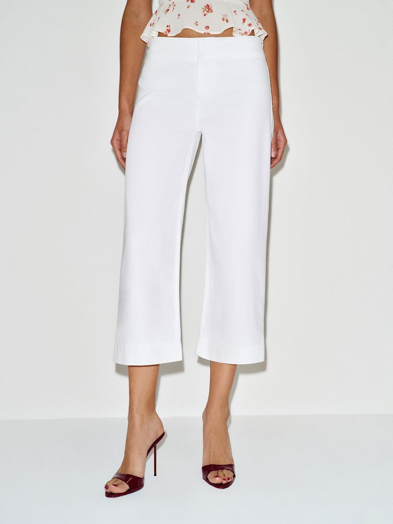 Optic White Kat Low Rise Straight Cropped Jeans - Image 2