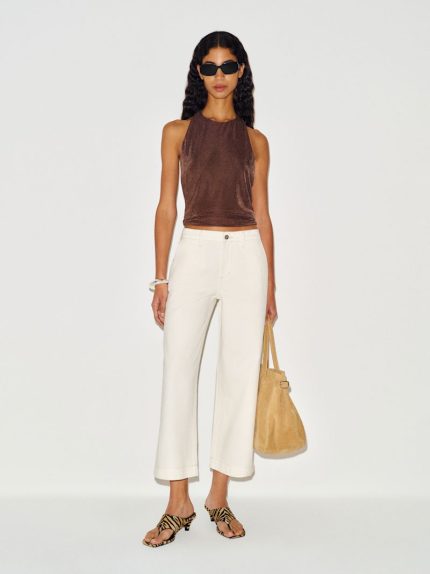 Fior Di Latte Trouser Pocket Cary Low Rise Slouchy Wide Leg Cropped Jeans