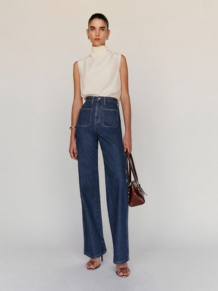 Huron Alyssa Stretch High Rise Wide Leg Jeans