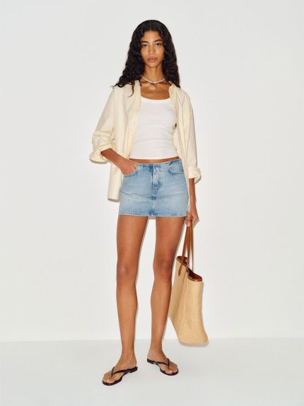 Pagee Rylee Low Rise Denim Mini Skirt