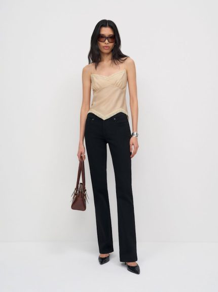 Black Naomi Super Stretch Low Rise Bootcut Jeans