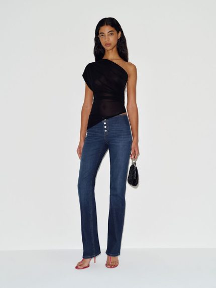 Wheeler Exposed Buttons Naomi Super Stretch Low Rise Bootcut Jeans