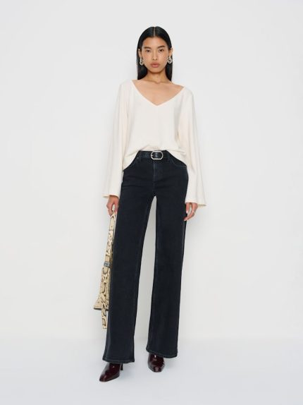 Volta Greta Super Stretch Low Rise Wide Leg Jeans