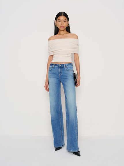 Woods Greta Super Stretch Low Rise Wide Leg Jeans